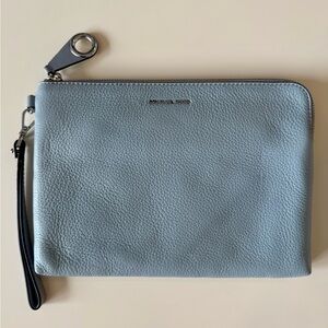 Michael Kors Light Blue Leather Clutch